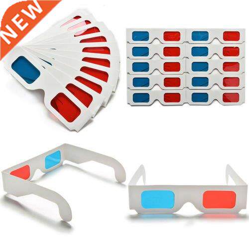 Hot 10pcs/lot Universal Anaglyph Cardboard Paper Red &am