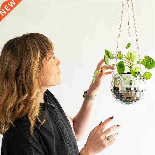 Disco Ball Planter Globe Shape Hanging Vase Flower Planter P