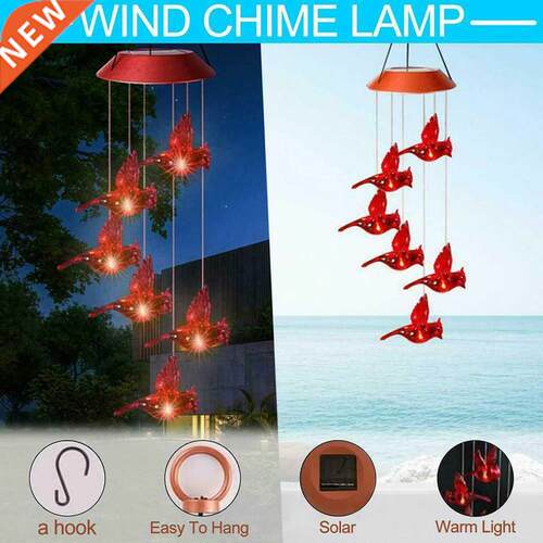 Solar Wind Chime Light Waterproof Home Garden Decor Indoor