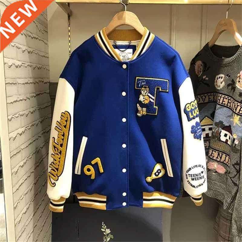 Women Printed Jacket Spring Autumn Loose Contrast Color Long