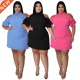 L-4xl Large flounces sexy fat MM dress大码胖MM夏天连衣裙