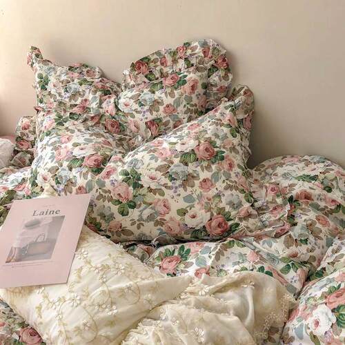 Ruffled Princess Style Cotton Four-Piece Cotton Quilt Cover