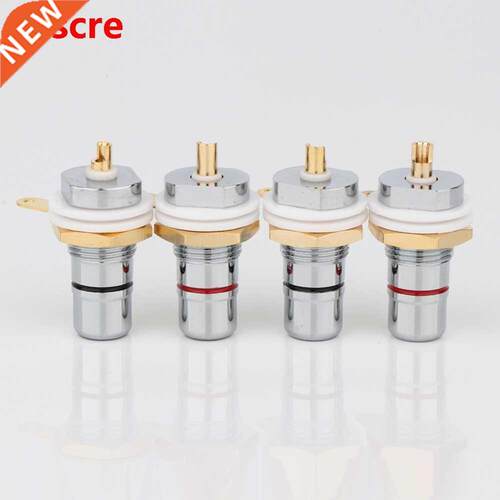 Hi Audio 8PCS Rhodium+Gold Plated RCA Socket Phono Chassis F