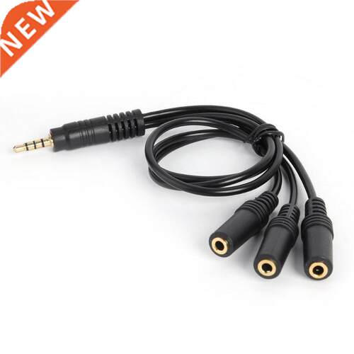 3.5mm 4 Pole Plug to 3 Way Stereo Audio Headphone Splitter