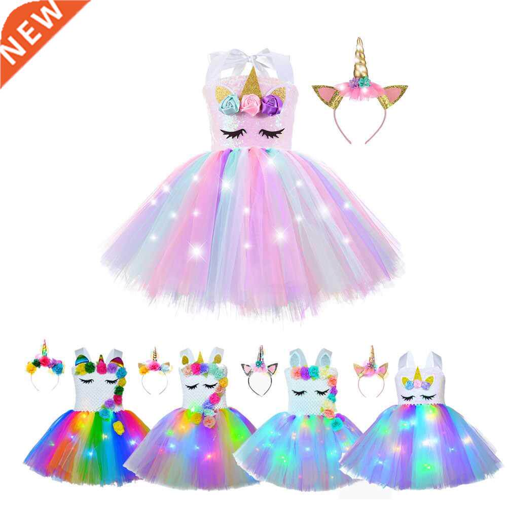 Girl Unicorn Dresses for Girls Tutu Princess Pty Dresses w