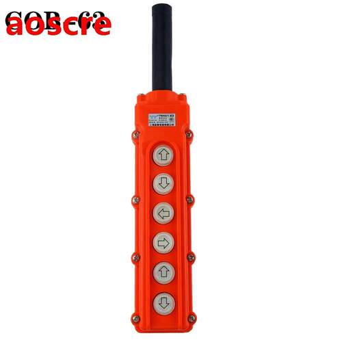 250V 5A 500V 2A 6 Ways Hoist Crane Push Button Switch Orange