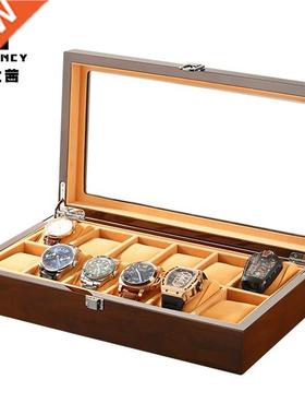 luxury wood watch packing box piano lacquer displaying stai