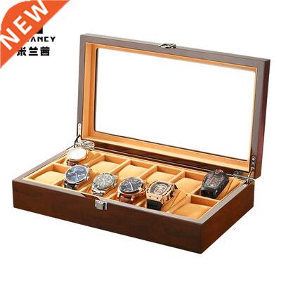 luxury wood watch packing box piano lacquer displaying stai