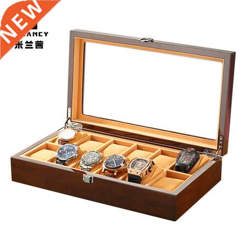 luxury wood watch packing box piano lacquer displaying stai