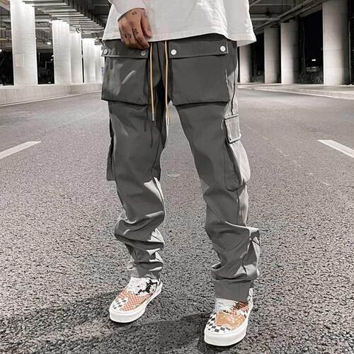 High Street Multi-pocket Casual Trousers for Men and Women S