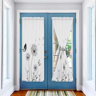 Dandelion Butterfly Black White Door Curtains Decor Home