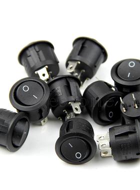 5PCS Mini Round Black 3 Pin SPDT ON-OFF Rocker Switch Snap-i