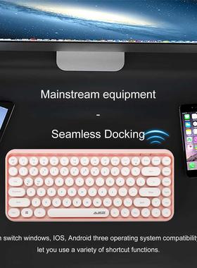 Bluetooth Wireless Keyboard Gaming Keyboards Retro Round 84