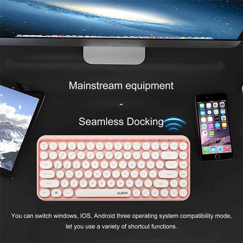 Bluetooth Wireless Keyboard Gaming Keyboards Retro Round 84