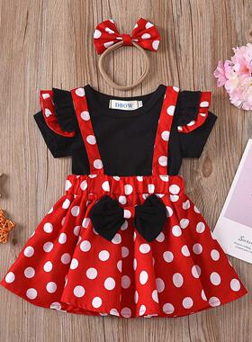 Girls Summer Clothing 2Pcs Casual Ruffle Tops+Shorts Strap O