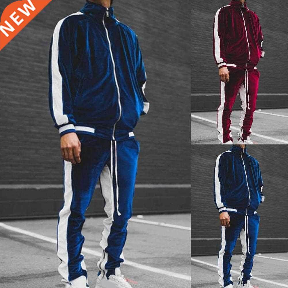 Coat Sportswear Warm Contrast Colors Two-piece Set Turn-down