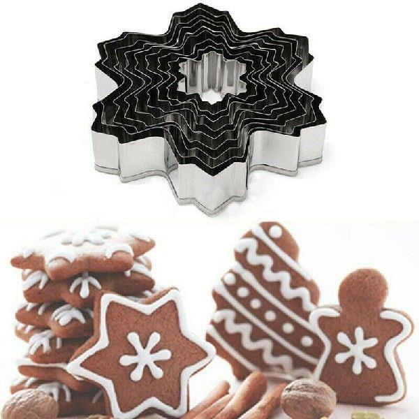 9Pcs Snowflake Biscuit Cookies Cutter Mould Cake Fondant