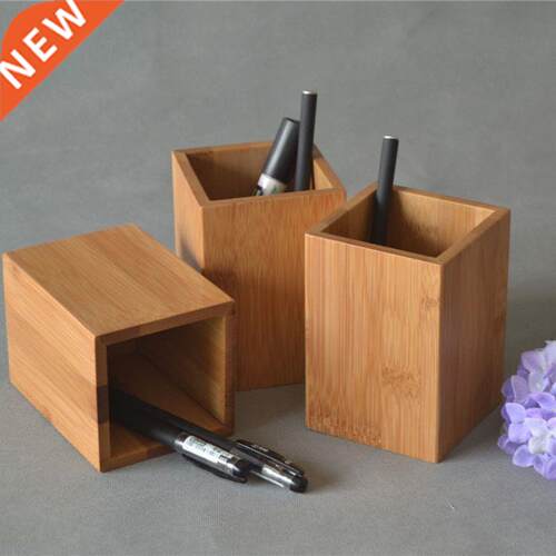 Bamboo Pen Pencil Holder Makeup Brush Storage Office Desktop