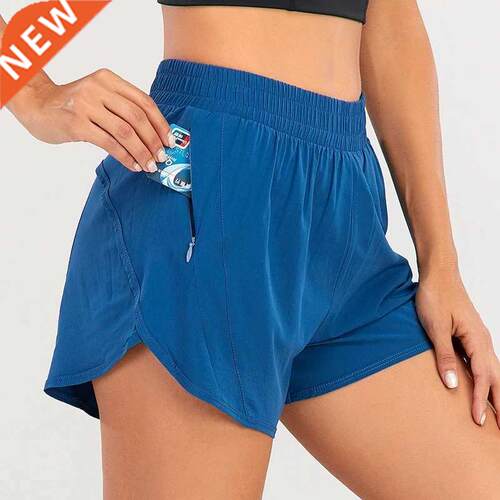 NWT 2021 Women Shorts Loose Side Zipper Pocket Shorts Gym Wo