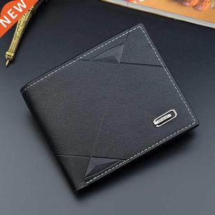Men Business Leather Billfold Wallet Brand Luxury Short Slim