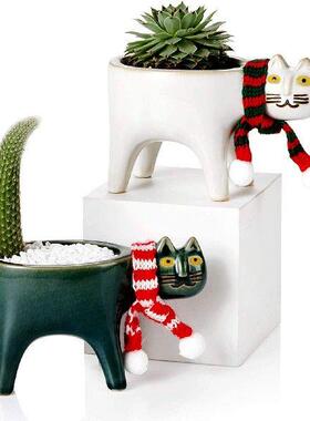 Cartoons Cat Flowerpot Animal Ceramic Flowerpot Cute Vase