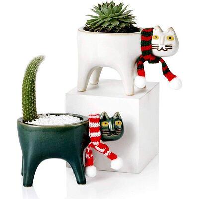 Cartoons Cat Flowerpot Animal Ceramic Flowerpot Cute Vase
