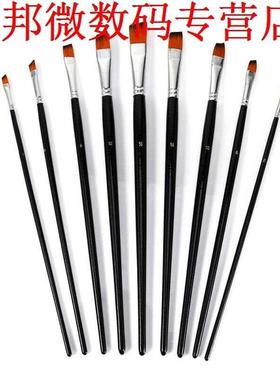 9Pcs Nylon Oblique Flat Tipped Paint Brushes Set Inclined Pl