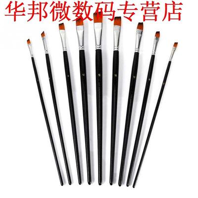9Pcs Nylon Oblique Flat Tipped Paint Brushes Set Inclined Pl