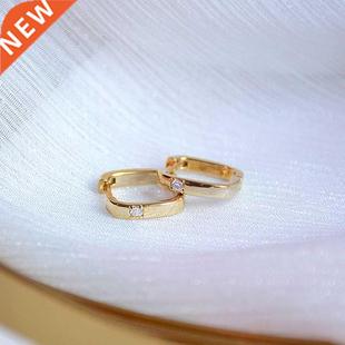 New ndy 14K Real Gold Plated Geometric Square Hoop Earrings