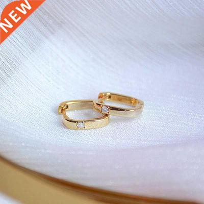 New ndy 14K Real Gold Plated Geometric Square Hoop Earrings