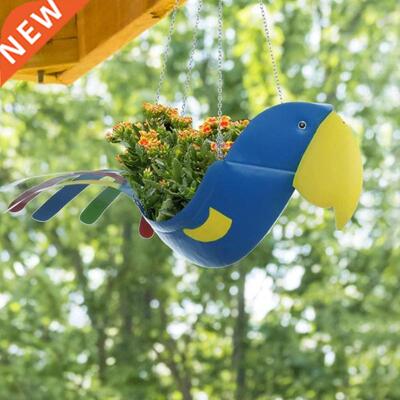 Parrot Flowerpot Simulation Animal Wrought Iron Hanging