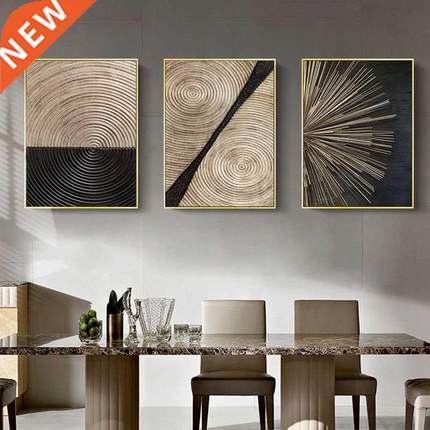 Abract Art Wall Poer Gold Black Surround Minimali Pai