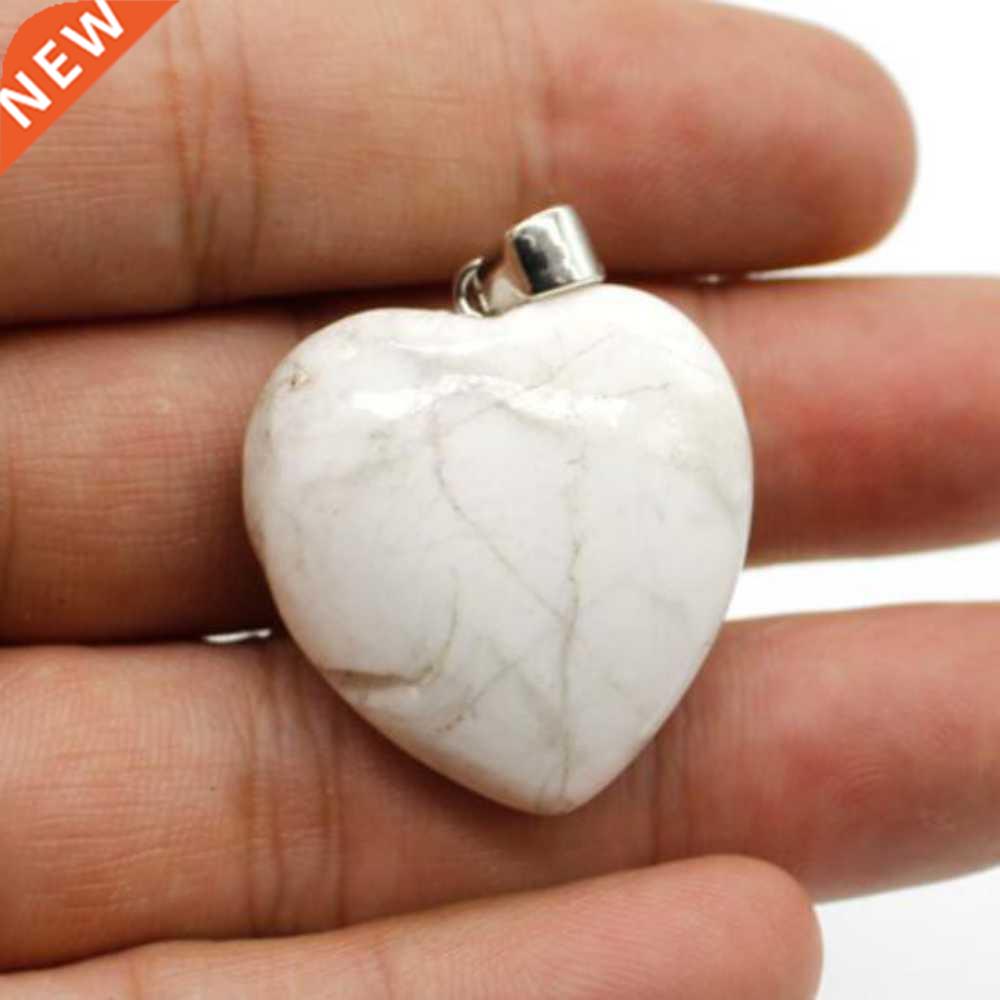Wholesale 5pcs Natural white turquoise Lucky Heart-shaped Pe