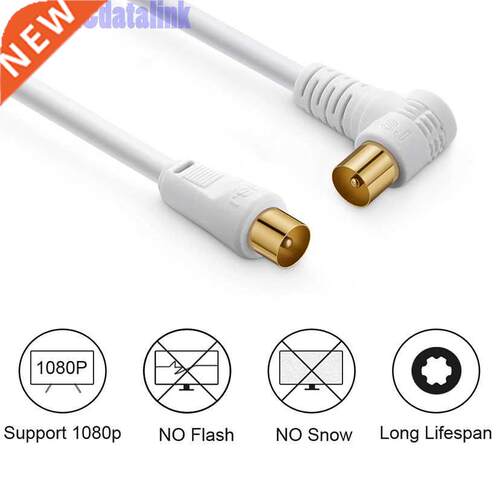 Right Angle TV 9.5mm Male to TV Male Satellite Antenna Cable