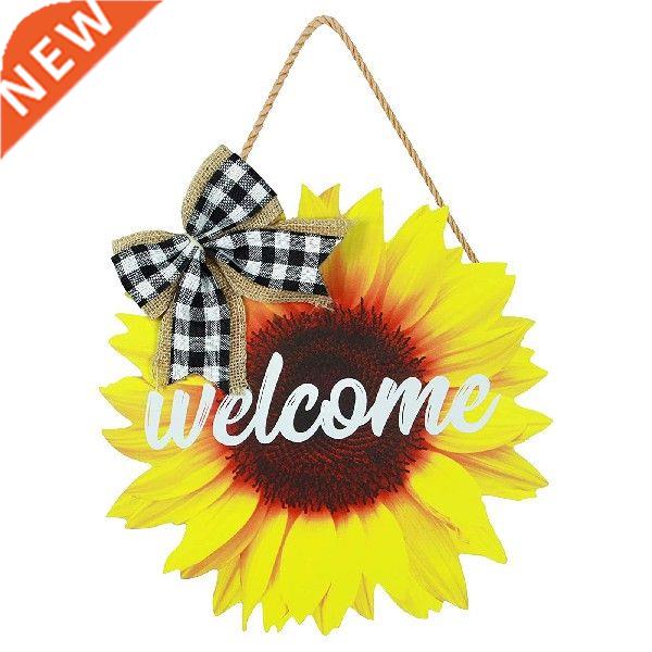 Suower Welcome Sign Round Wood Signs Front Door Porch