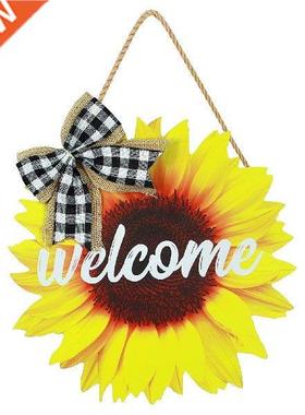 Suower Welcome Sign Round Wood Signs Front Door Porch