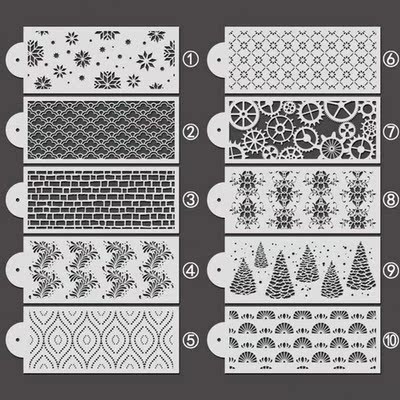 10Pcs/Set Fondant Cutter Border Hollow Out Heat Resistant