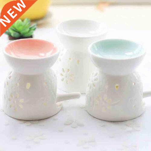 Hollow Floral Aroma Lamp Home Decor Hotel Night SPA Ceramic