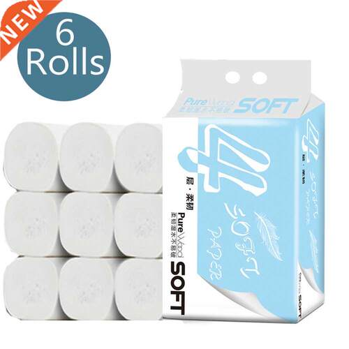 6Rolls 4-layers Rolls Paper Household Toilet Tissue Paper Ti