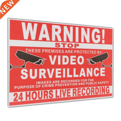 1PC Vinyl Warning Sign 24 Hour Video Surveillance Sticker CC