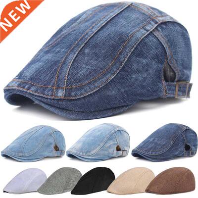 Adjustable Denim Beret Hats Men Women Jeans Berets Newsboy F