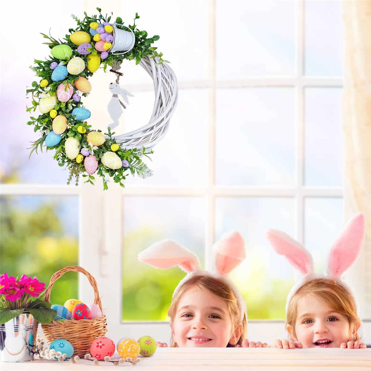 Easter Bunny Wreath Easter Wreath Front Door Decor Rabbit