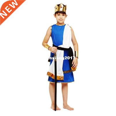 Children Boys Ancient Egypt Zeus Cosplay Costume Crown Jumps