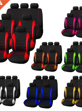 Auto Parts Car Seat Cover Polyester Fabric 2/4/9 Piece Set F