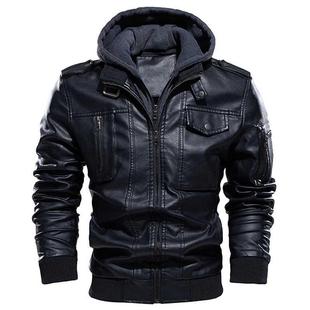 Motorcycle Jacket Men Casual PU Leather Jackets Man Winter T