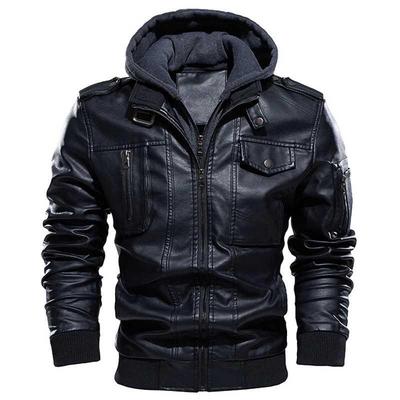 Motorcycle Jacket Men Casual PU Leather Jackets Man Winter T