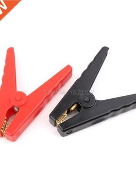 2pcs Copper Insulated Alligator Clips Red Black Teing Clam