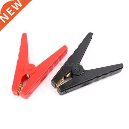 2pcs Copper Insulated Alligator Clips Red Black Teing Clam