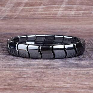 Classical Wave Hematite Energy Bracelets Men Nature High Pol