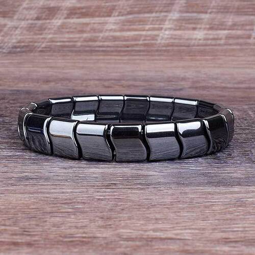 Classical Wave Hematite Energy Bracelets Men Nature High Pol